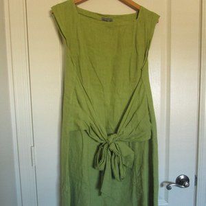 Piazza Del Tempio Sleeveless Tie-front Linen Dress